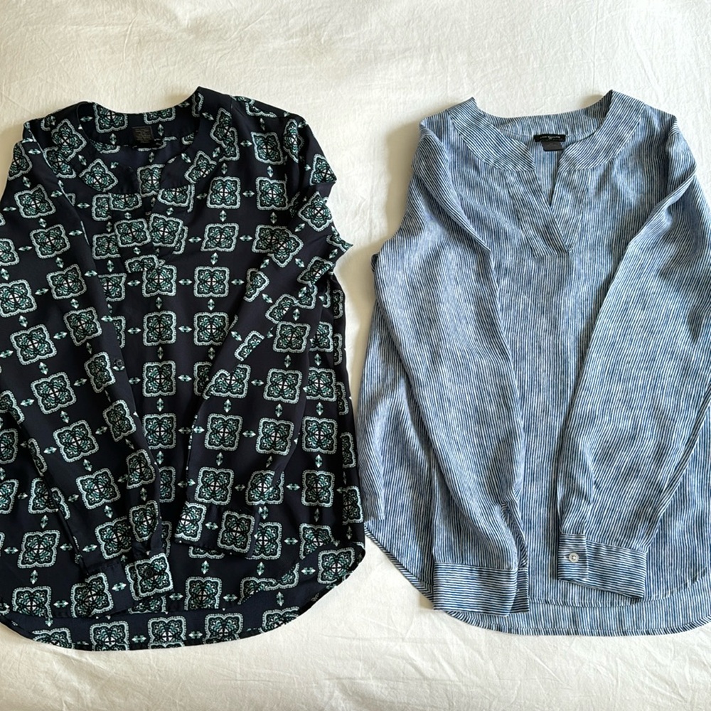 2 Anna Taylor Long Sleeve Blouses